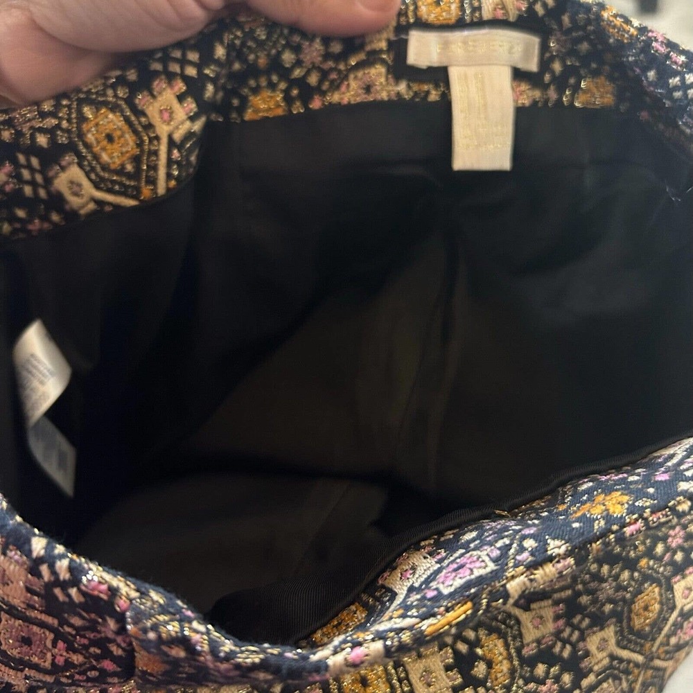 Forever 21 Womens Short Shorts 26 Gold Black Brocade High Waist Party Festival - Picture 9 of 10